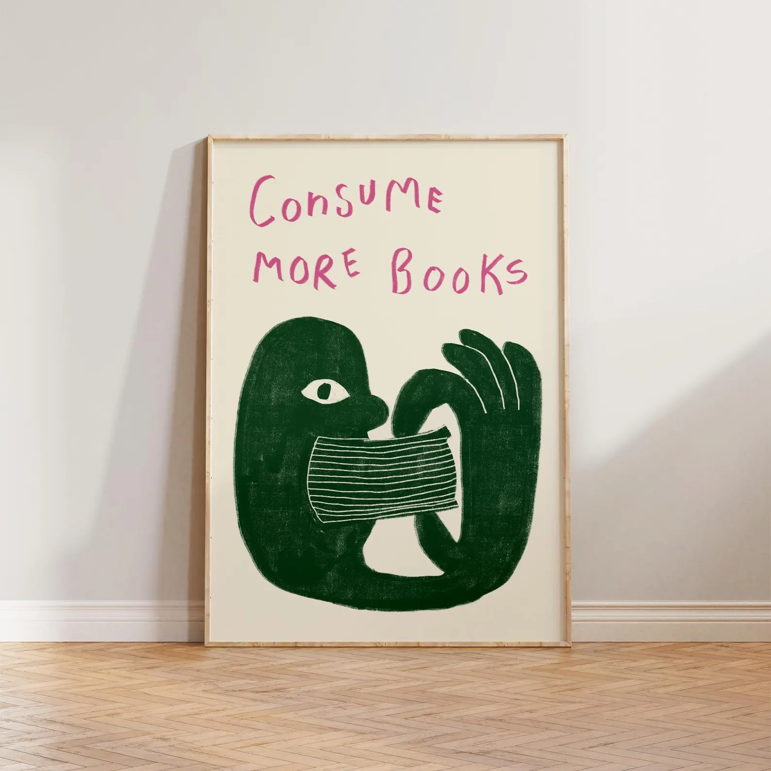 Art Book Illustration - Retro Book Wall Art Reading Print