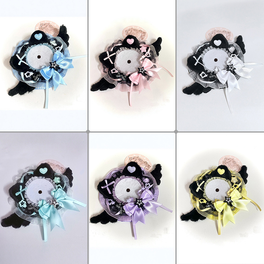 Unique Anime Merchandise - Black Plush Cat Ear Round Lace