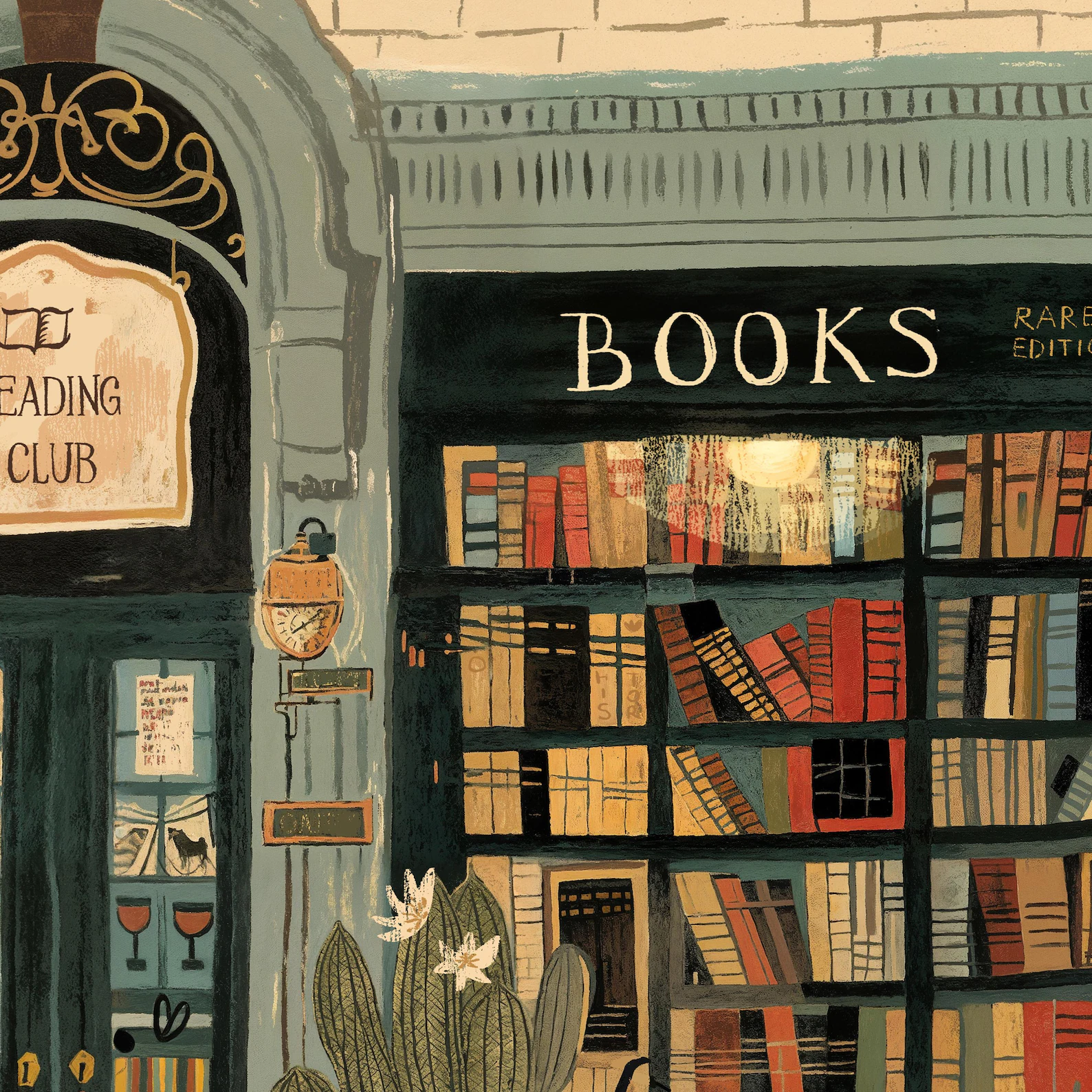 Bookstore Art Print, Cozy Book - Art Book Illustration review and price