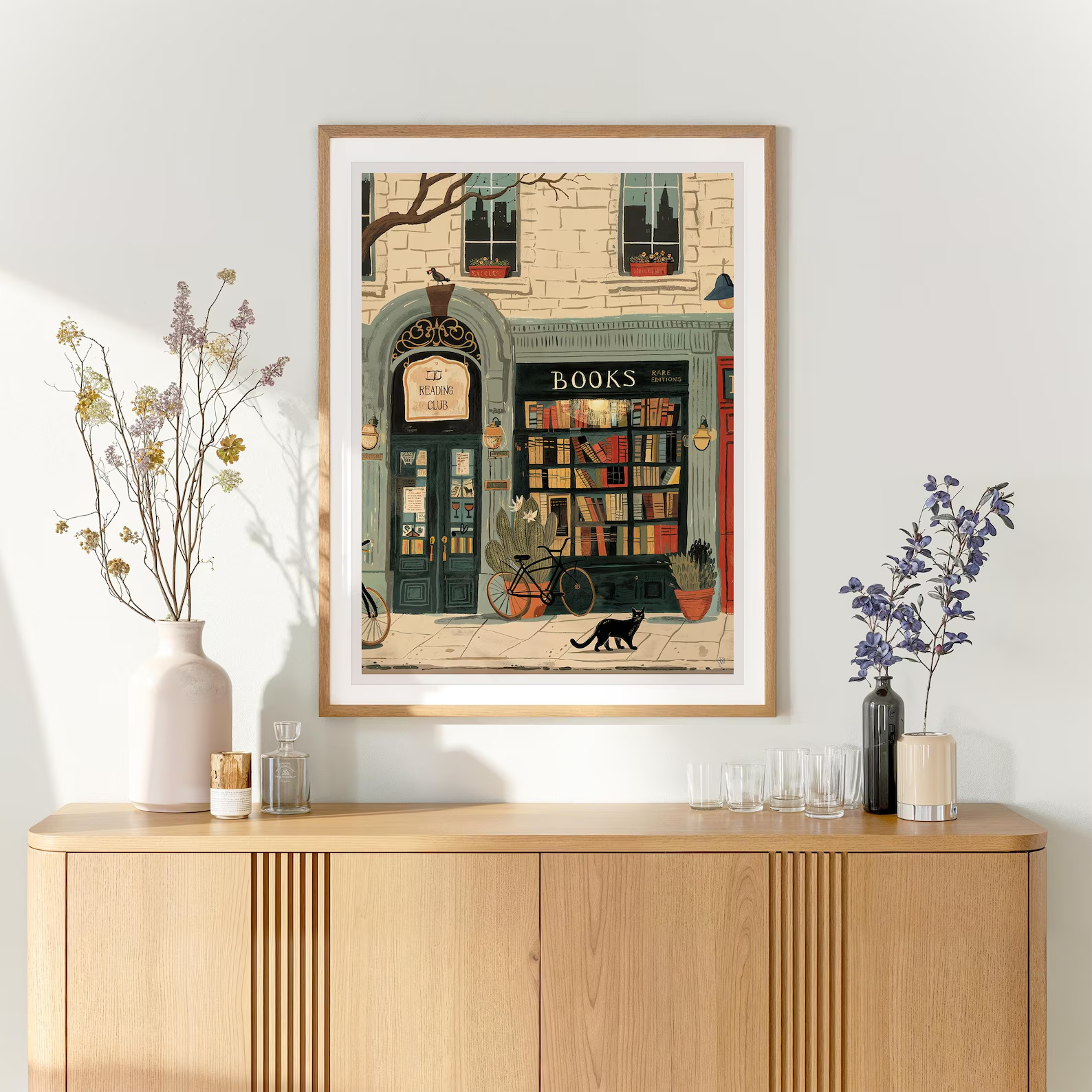 Bookstore Art Print, Cozy Book - Art Book Illustration review and price