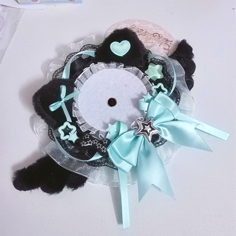 Black Plush Cat Ear Round Lace - Unique Anime Merchandise review and price